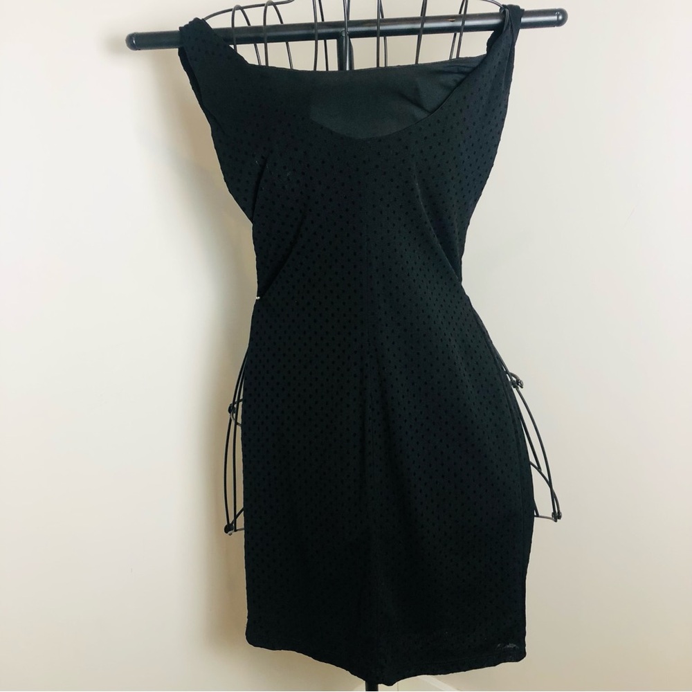 Black Stretch Mini with Dot Pattern